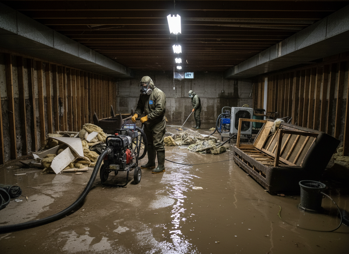 Finished Basement Water Damage Cleanup in Fargo, ND