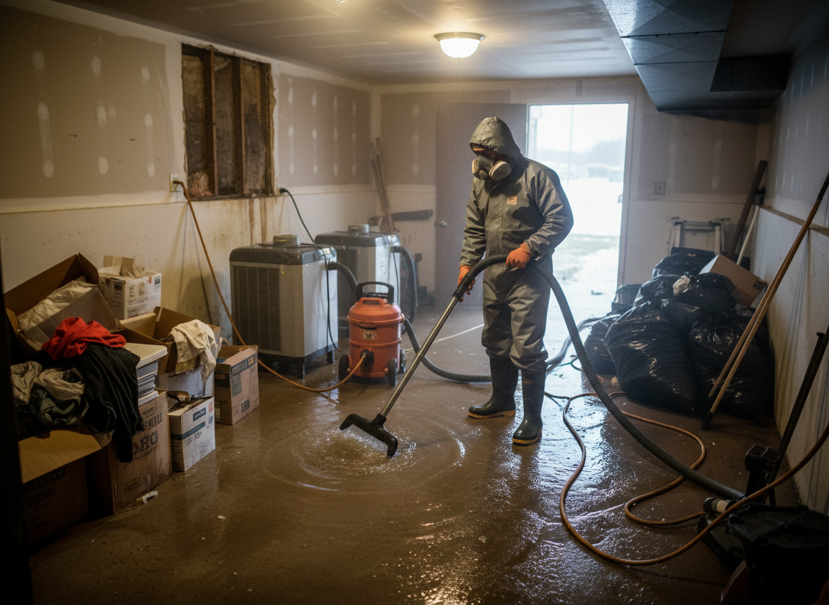 Heavy Rain Basement Cleanup in Fargo, ND