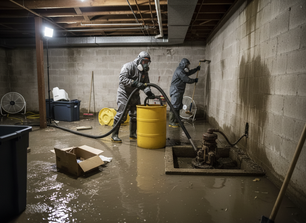 Sump Pump Failure Basement Cleanup in Fargo, ND